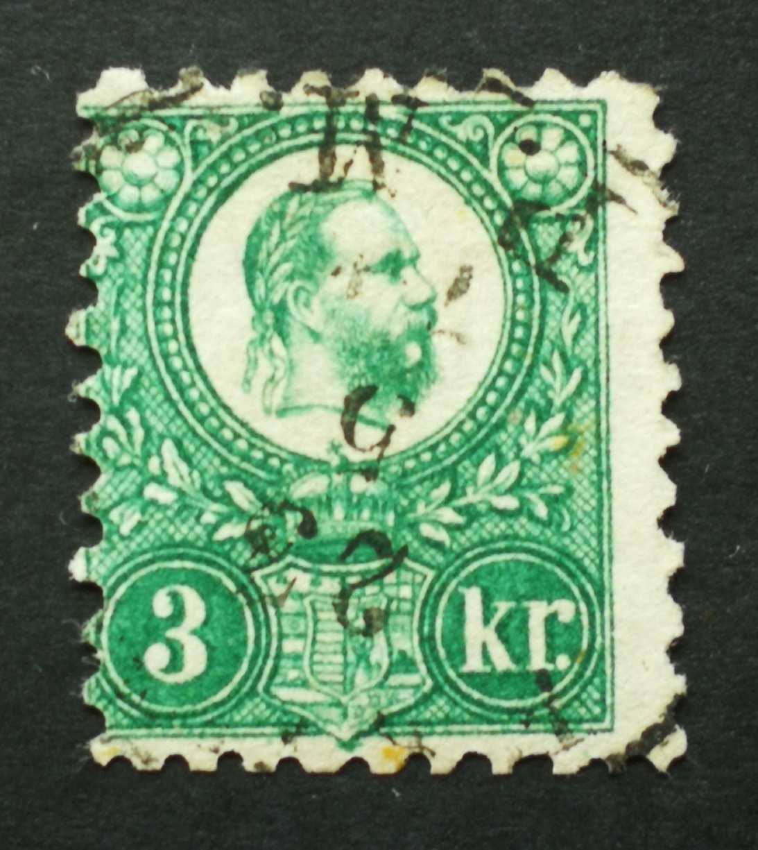Magyarország 1871 Réznyomat 3 Kr FI(UME) P.M. elfogazva H