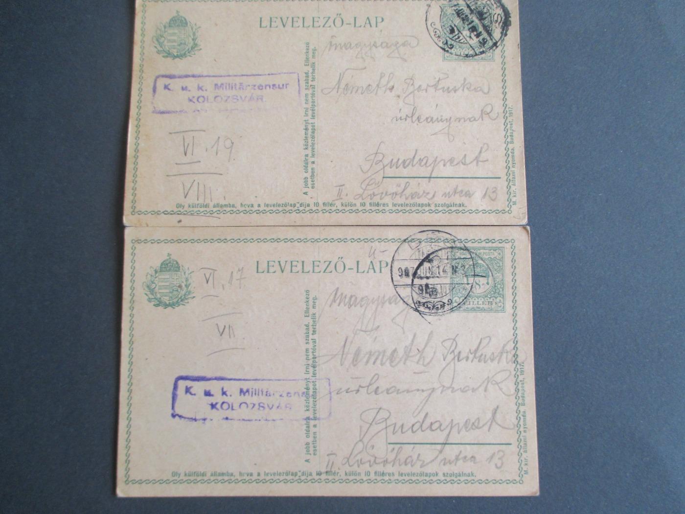 Tábori lap Désről, 1917 - 2 db. egyben