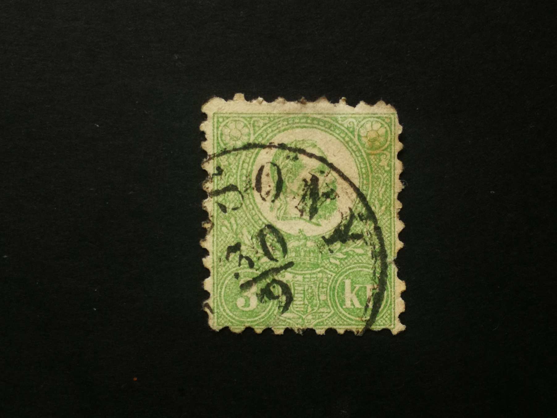 Magyarország 1871 Kőnyomat 3 kr Pozsony elvékonyodás sarokhiány L