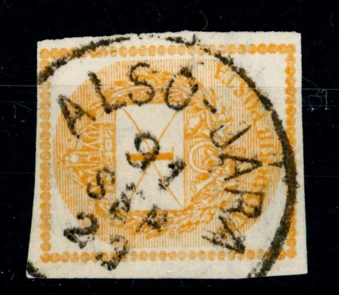 1881 krajcáros hírlapbélyeg ALSÓ-JÁRA bélyegzés Torda-Aranyos Romania Gudlin E3.20 / 50p (e56)
