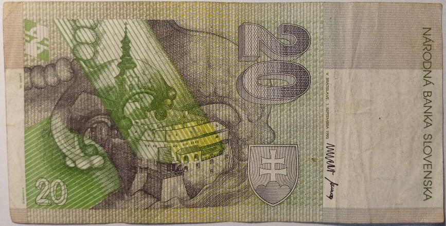 Szlovákia 20 korona 1993 első kiadás