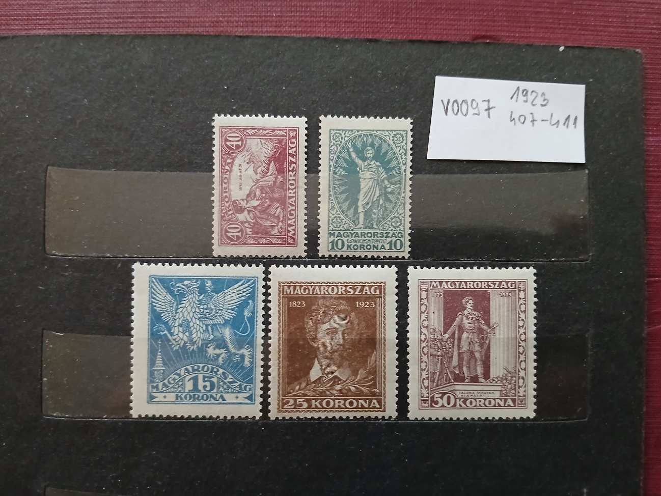 V0097 Magyar bélyeg 1923 407-411 Petőfi Sándor  postatiszta 