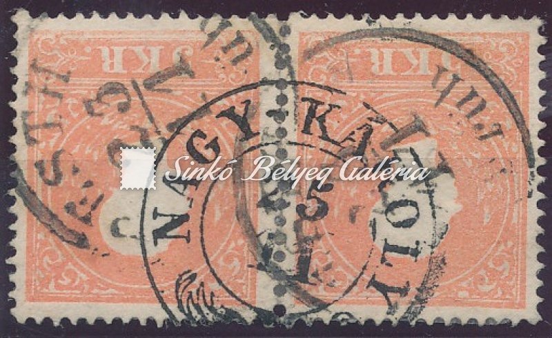 1858. Könyvnyomat dombornyomással 5kr bélyegek, NAGY-KÁROLY