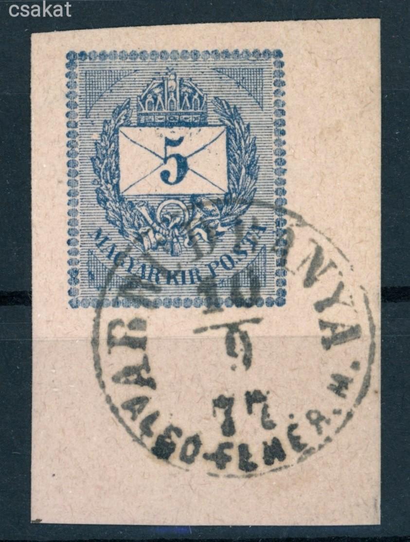 1874 krajcáros díjjegyes kivágás ABRUDBÁNYA / ALSÓ-FEHÉR M. lebélyegzés Romania Gudlin 60 pont(e41)