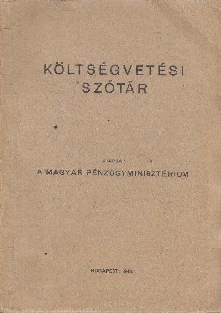 Költségvetési szótár