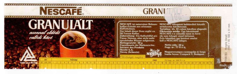 Konzerv címke - Nescafé - Nestlé