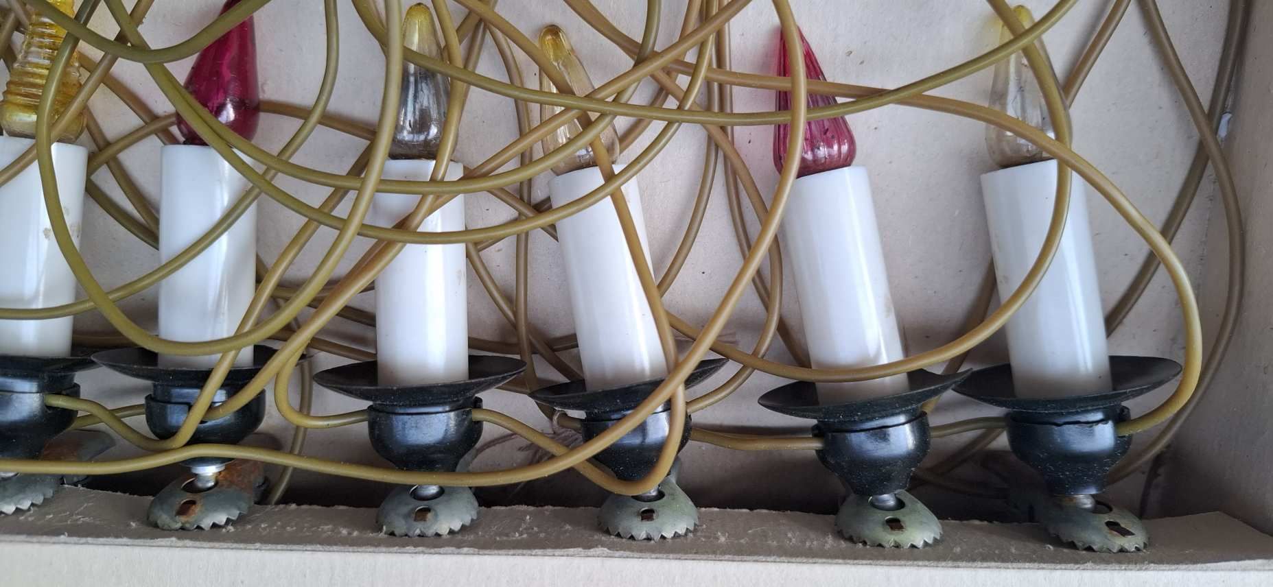 Régi retro karácsonyfa égősor
