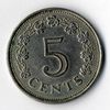 Málta nikkel 5 Cent 1972