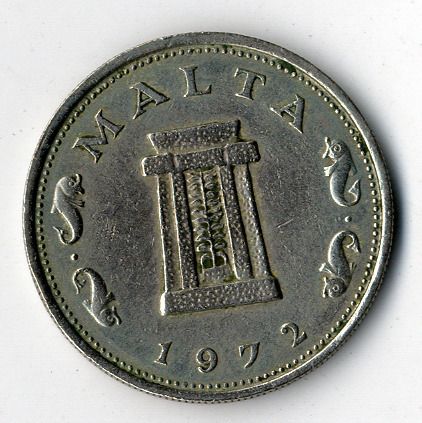 Málta nikkel 5 Cent 1972