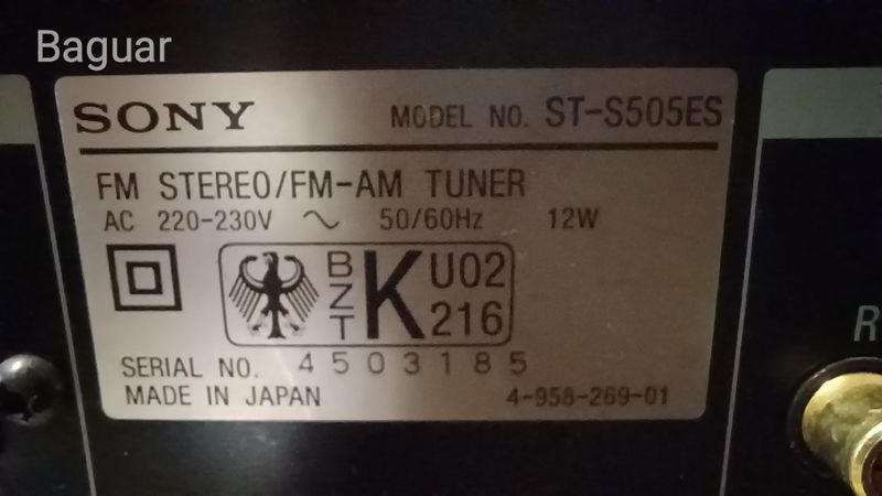 Sony ST-S505Es tuner
