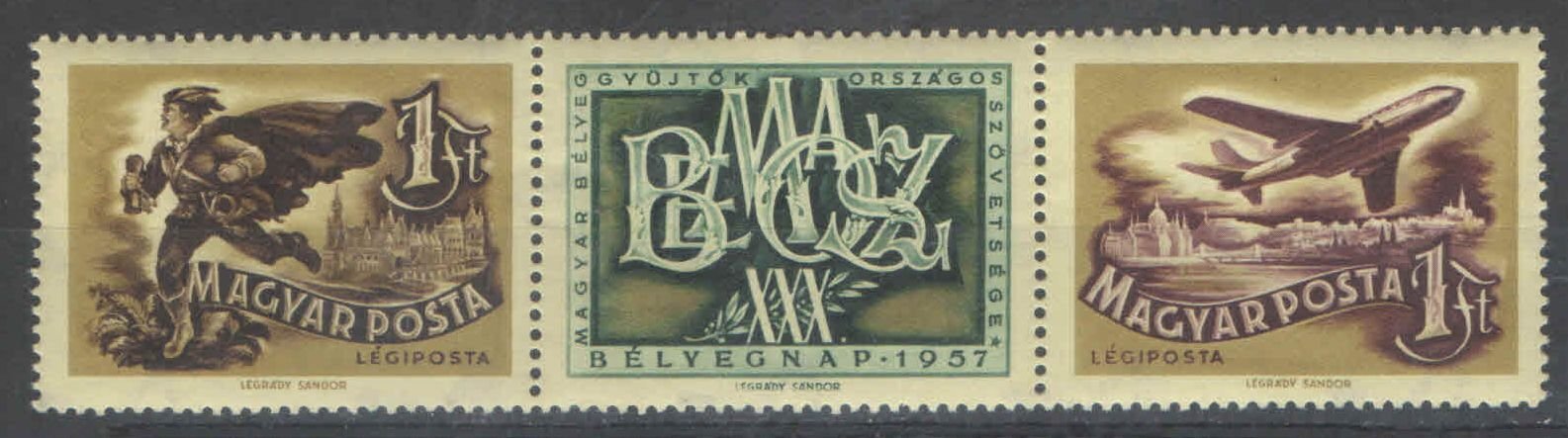 1957. Magyarország - Bélyegnap összefüggő sor**