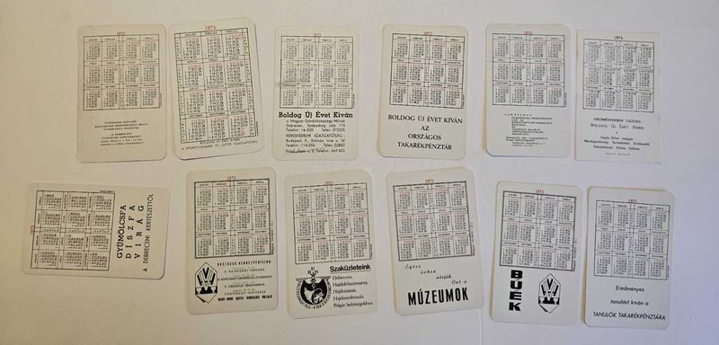 Kártyanaptár csomag 1975