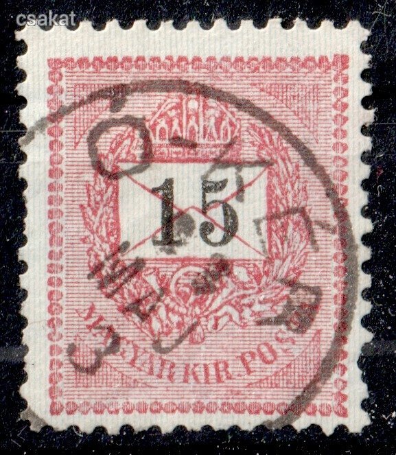 1889 feketeszámú krajcáros Ó-KÉR bélyegzés Vajdaság Serbia Gudlin E3.20 / 50 pont (d51)