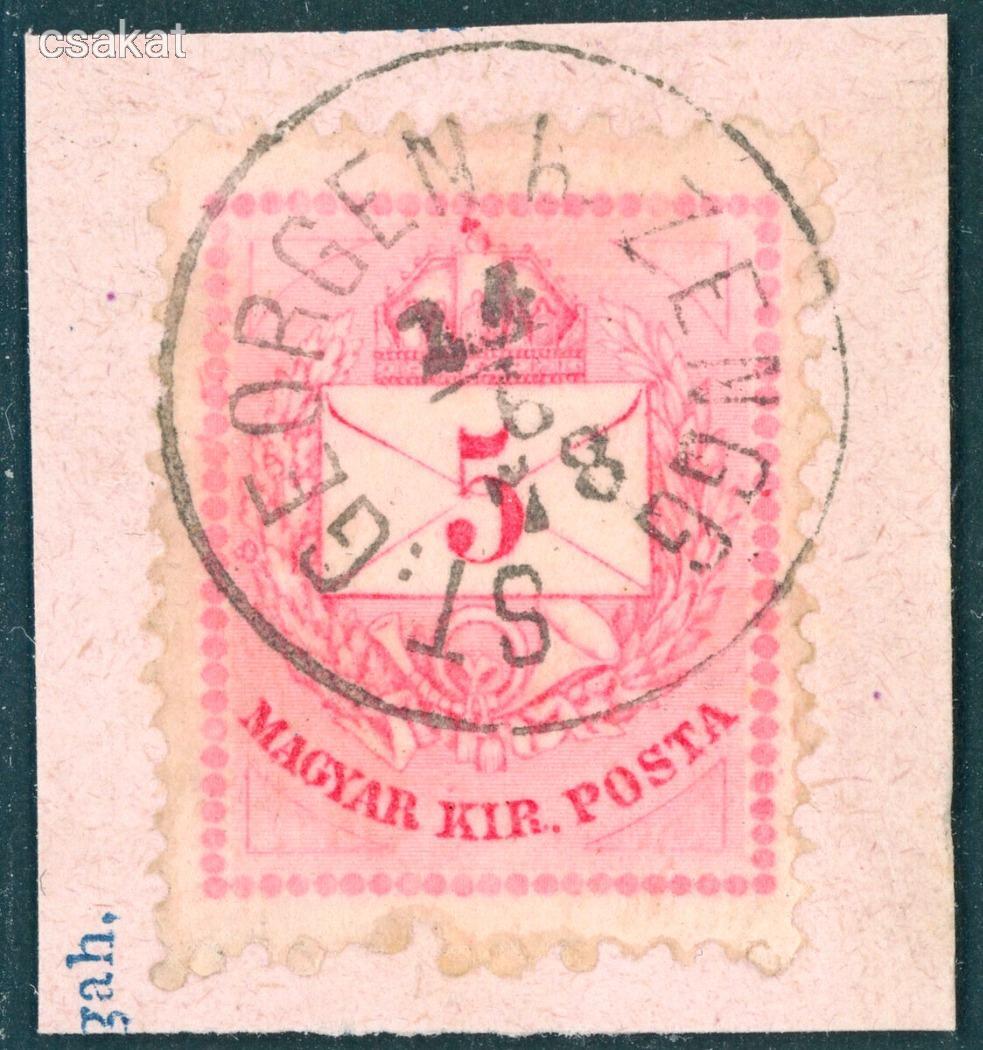 1874 színesszámú krajcáros ritka ST.GEORGEN b.ZENGG bélyegzés Croatia Gudlin E3.20 / 500p (d79)