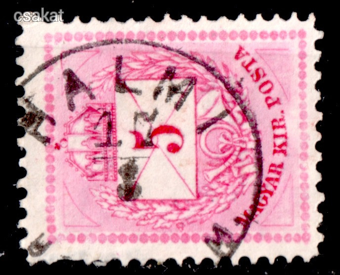1874 színesszámú krajcáros HALMI / UGOCSA M. bélyegzés Partium Romania Gudlin E3.55 / 80p  (c69)