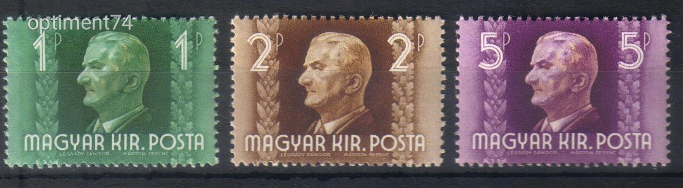 1941 Kormányzói arcképsor III X vízjel teljes sor Postatiszta falcmentes szép bélyegek