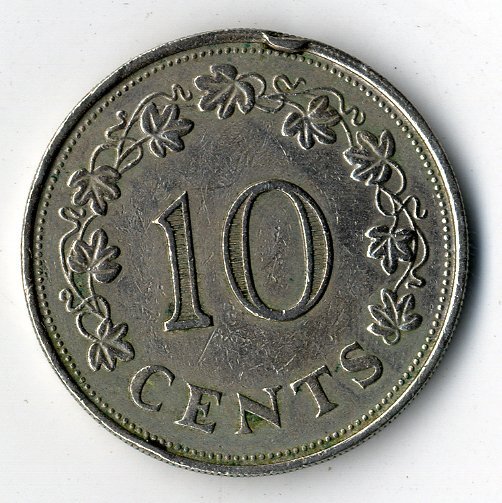 Málta nikkel 10 Cent 1972