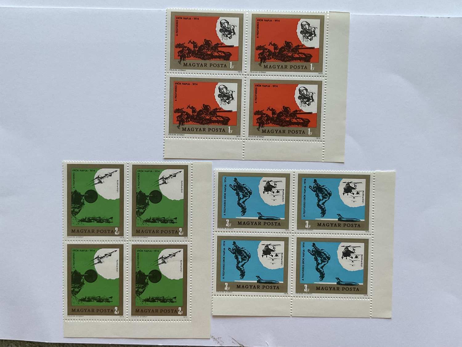 1972 Petőfi Sándor IV. – teljes sor ívsarki négyestömbökben, 12 bélyeg