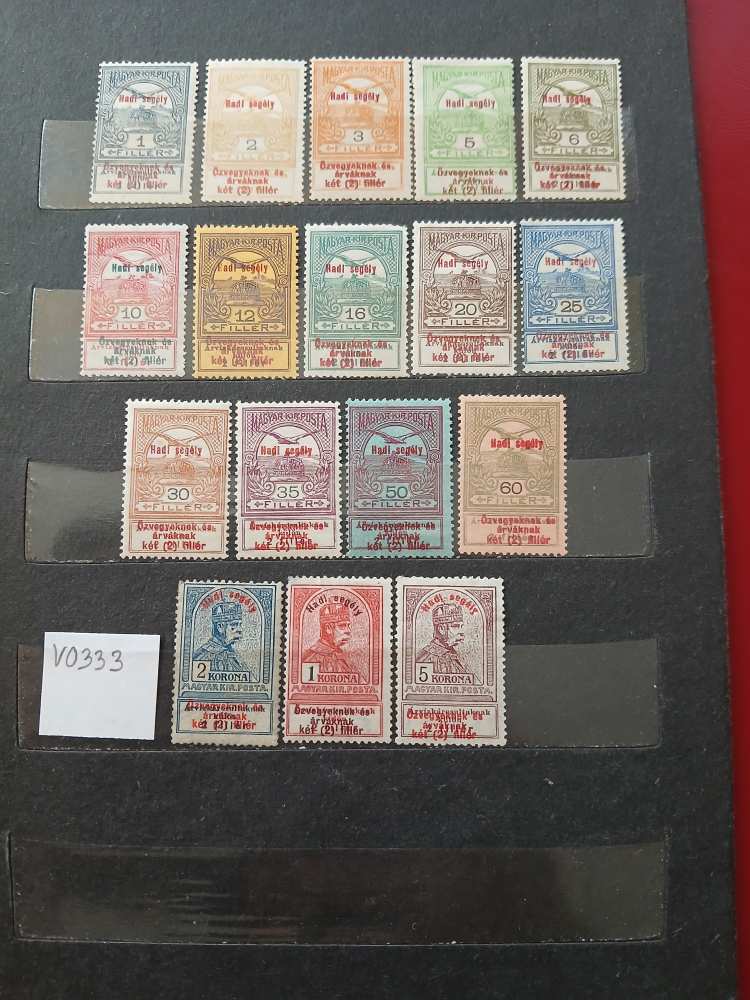 V0333 Magyar belyeg 1914 177-193 postatiszta falcos kat ar 45000 HUF