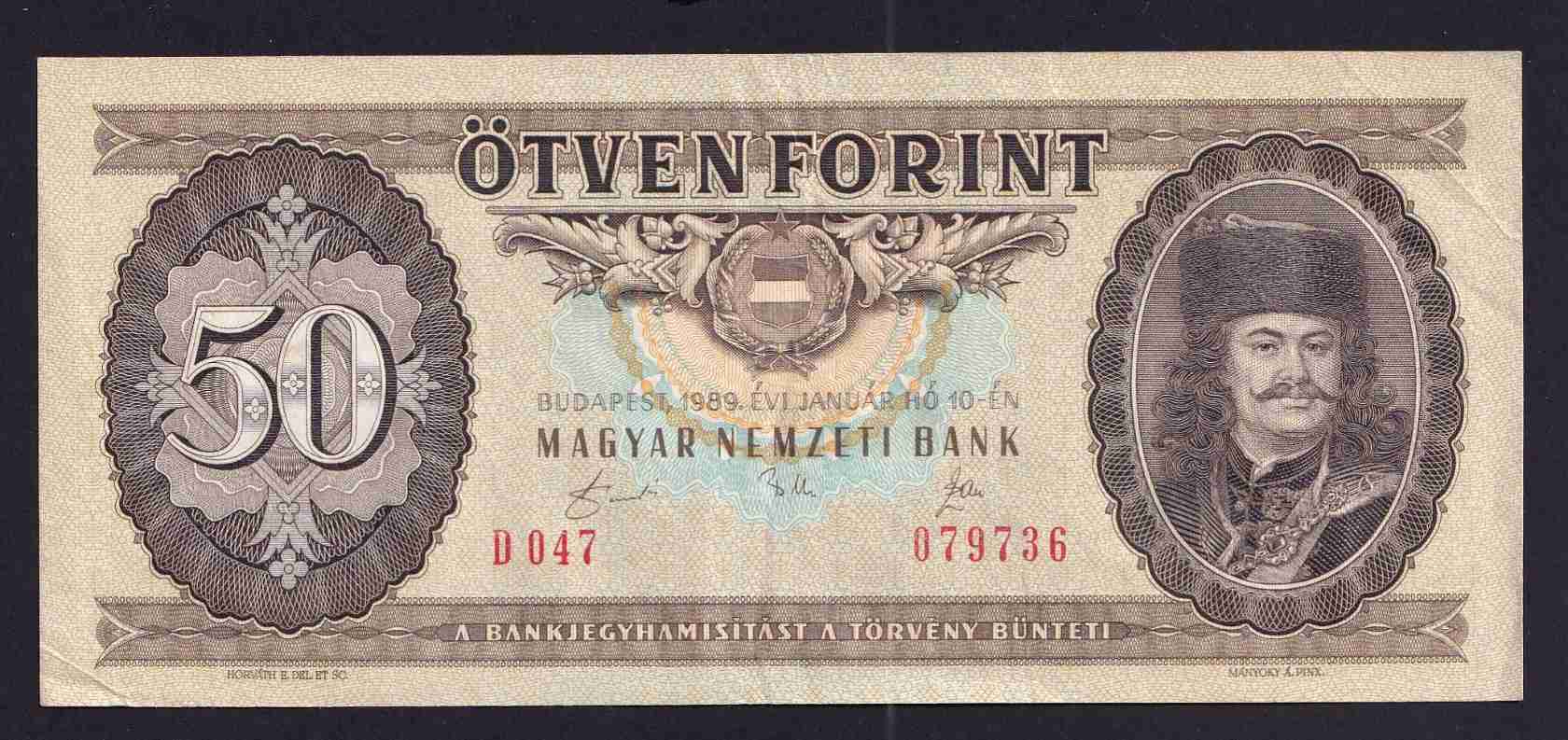 50 Forint 1989 VF+