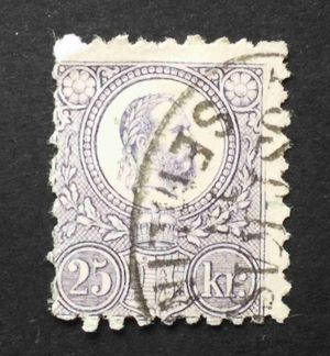 Magyarország 1871 Réznyomat 25 Kr (K.K.) POST KASS(E) SEMLIN, apró elvékonyodás, elfogazva H