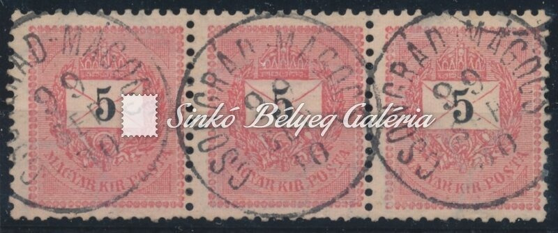 1898 feketeszamu krajcaros 5kr belyegek csongrad-magocs