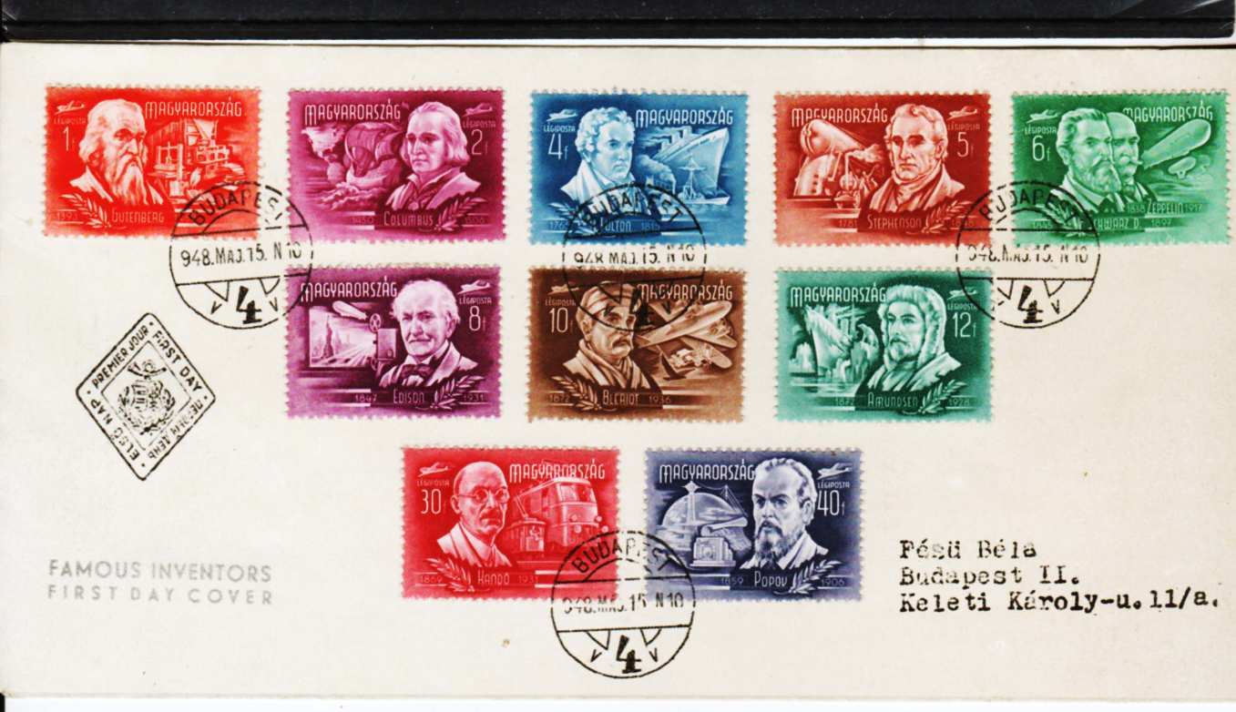 1948 Magyarország - Feltalálók - Felfedezők - FDC