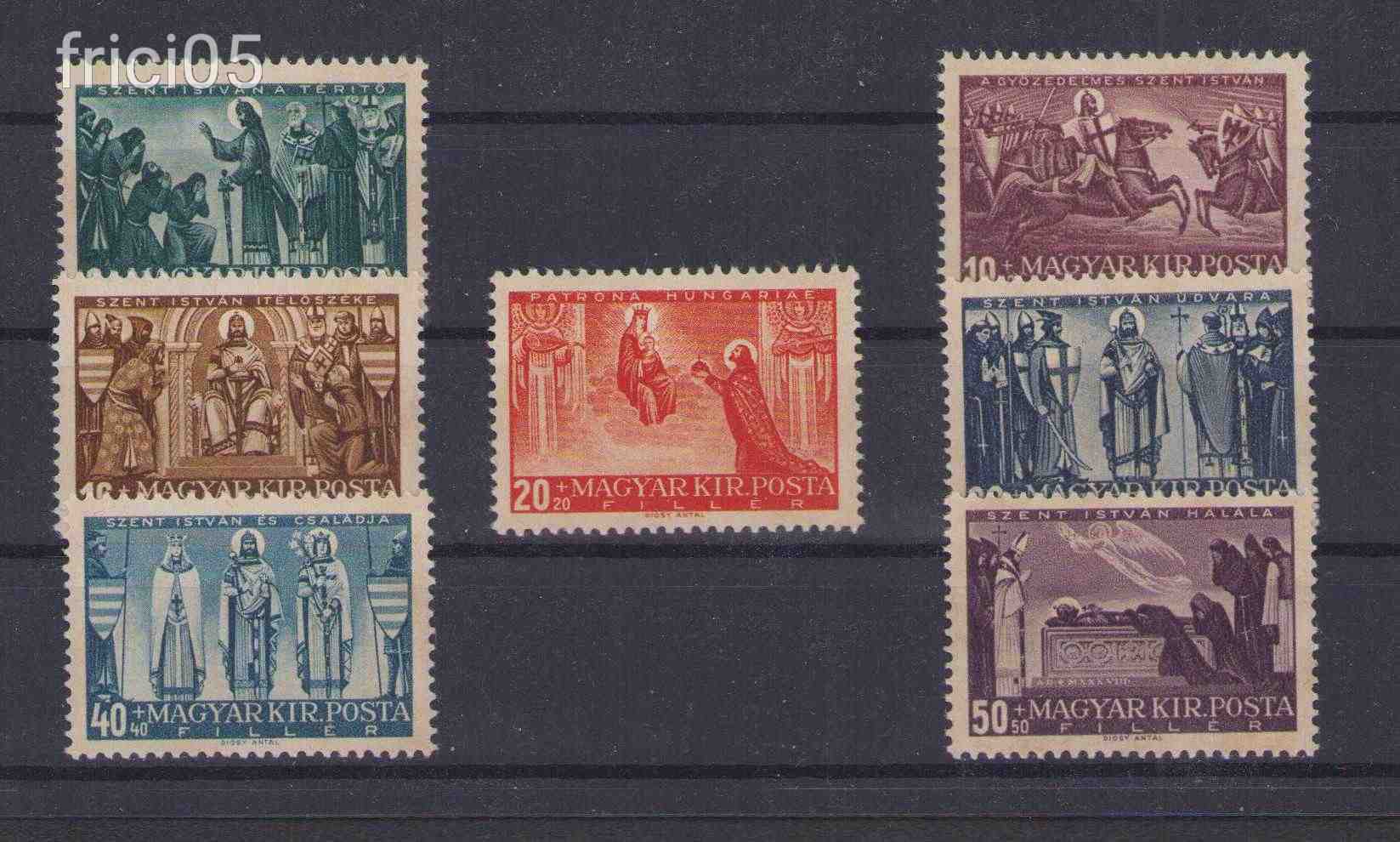 1938 Szent István blokkból a bélyegek, postatiszta