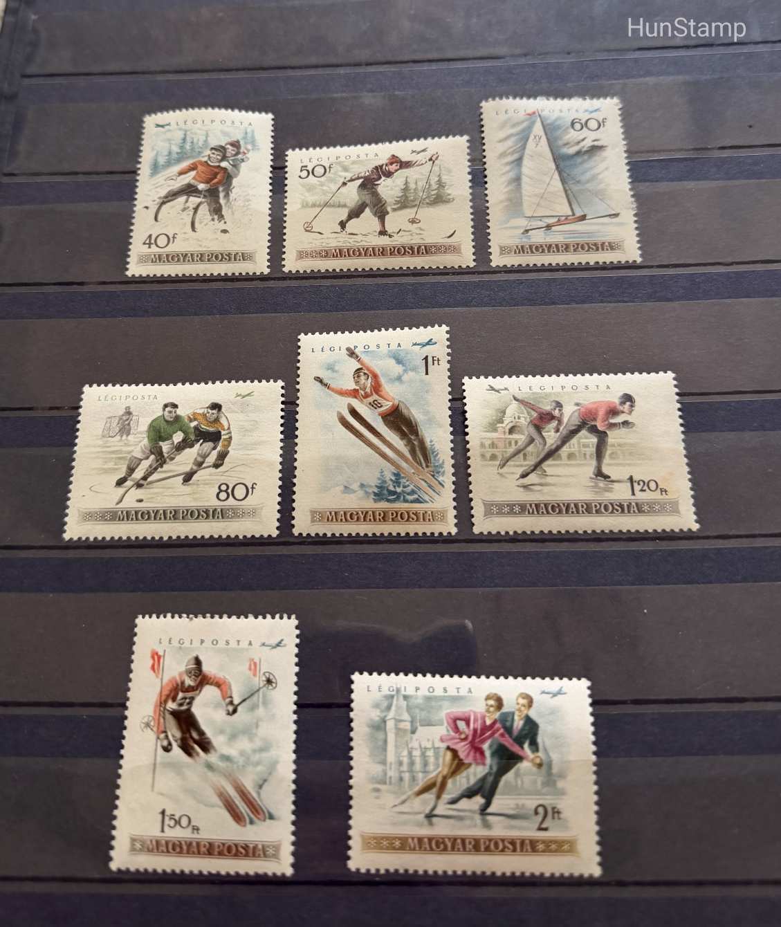 1955. Téli sport postatiszta falcmentes sor