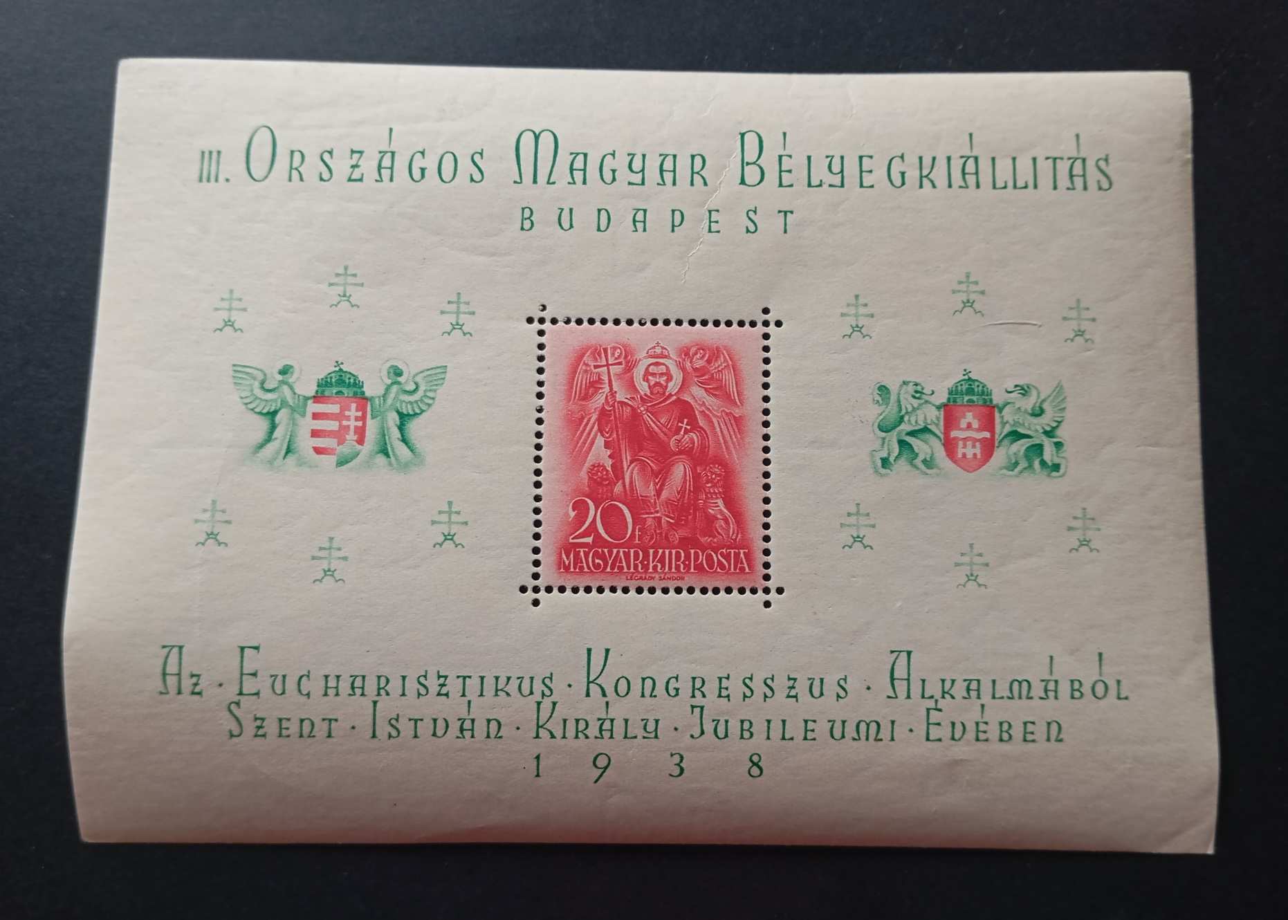 Magyarország 1938 ORBÉK blokk ** postatiszta kat. ár 8000 Ft