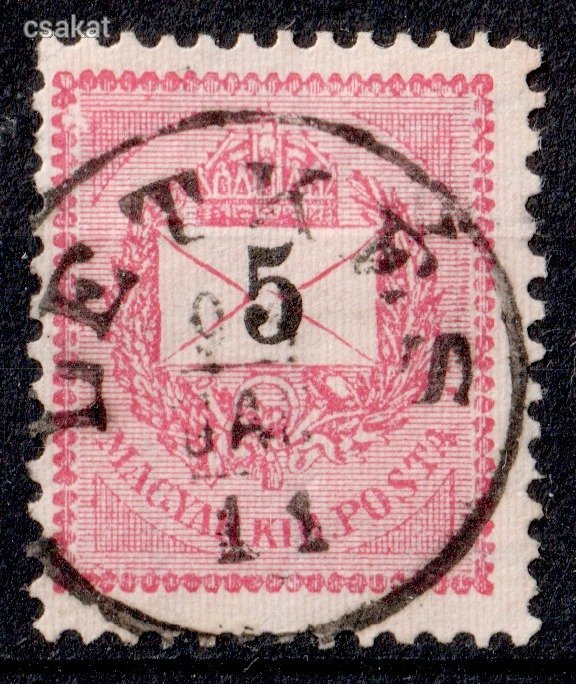 1889 feketeszámú krajcáros LETKÉS bélyegzés Hont Gudlin E3.18 / 100p (d20)