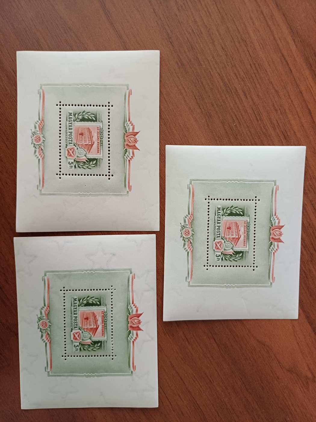 1955 100 éves az Állami Nyomda légiposta blokk 3 db postatiszta