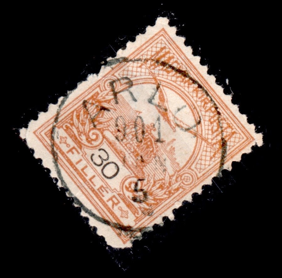 1900 turul ARLÓ bélyegzés sarokfog hiány Borsod megye Gudlin E3.20 / 80p (a76)