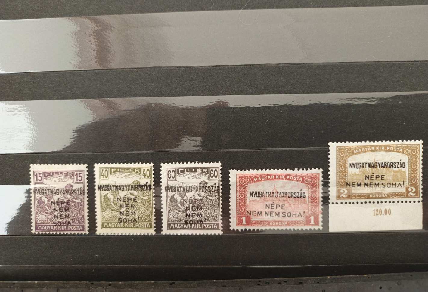 1921 Lajtabánság Nyugat-Magyarország IV sor részlet Bodor garanciajellel