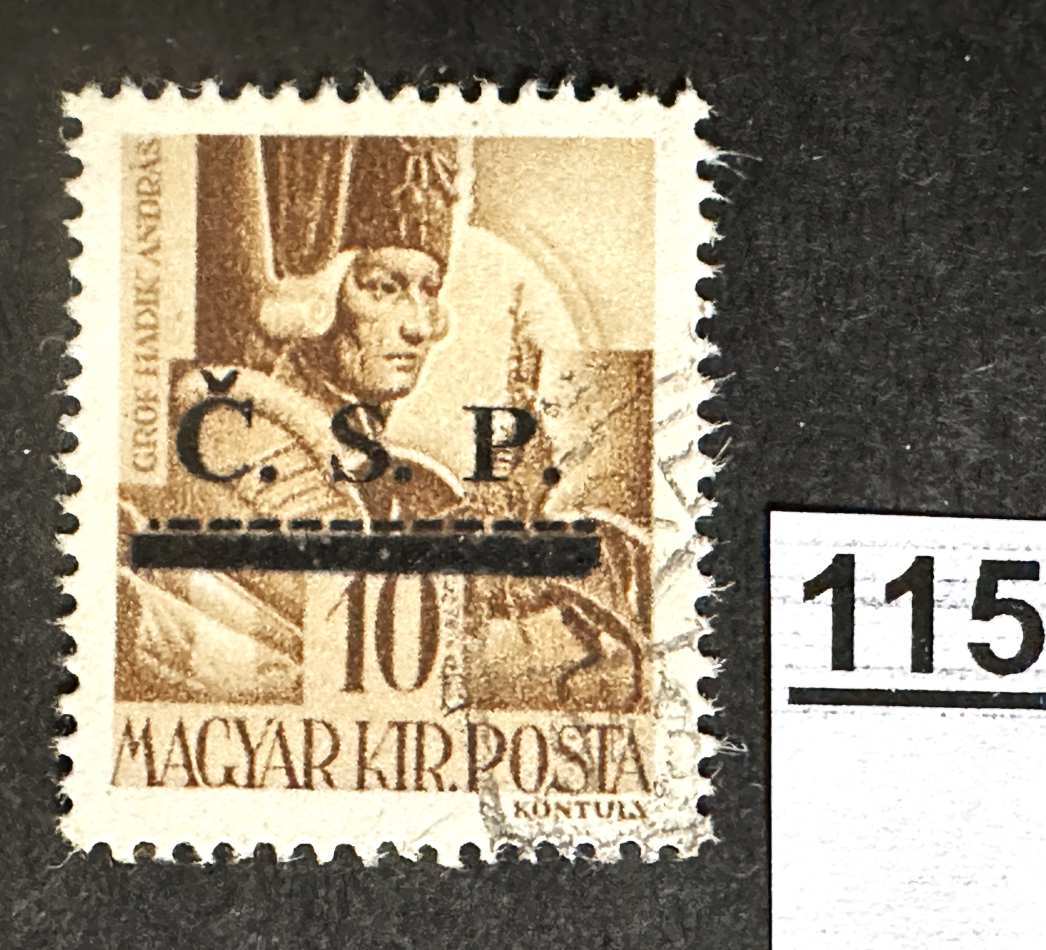 MAGYARORSZÁG 1945 ROZSNYÓ SZOVJET MEGSZÁLLÁS HADVEZÉREK 10 FILLÉR  FELÜLNYOMOTT BÉLYEG