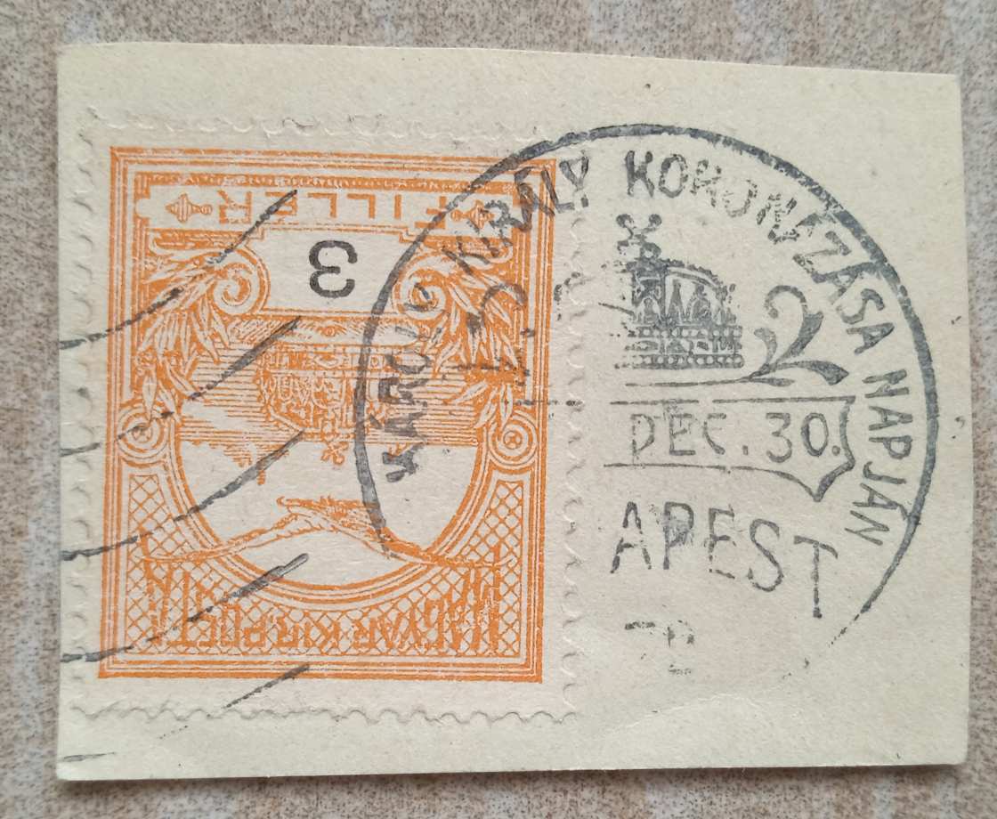 Turul 3 Fillér 1916 Károly Király Koronázása Pecsételés
