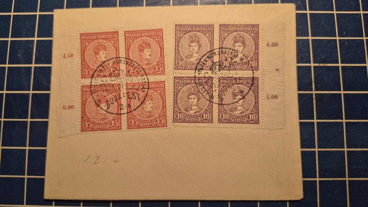 1916 KORONÁZÁSI BÉLYEGEK ELSŐNAPI BORÍTÉK