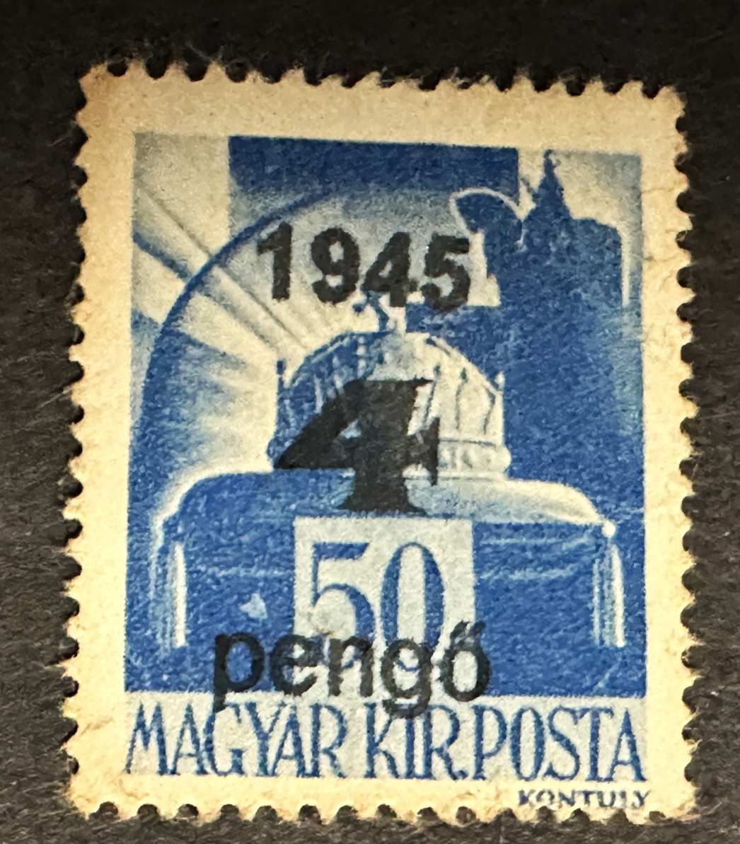 MAGYARORSZÁG 1945 VISSZATÉRT TERÜLET NAGYVÁRAD I. 4P-50F. 2  TIPUS BÉLYEG