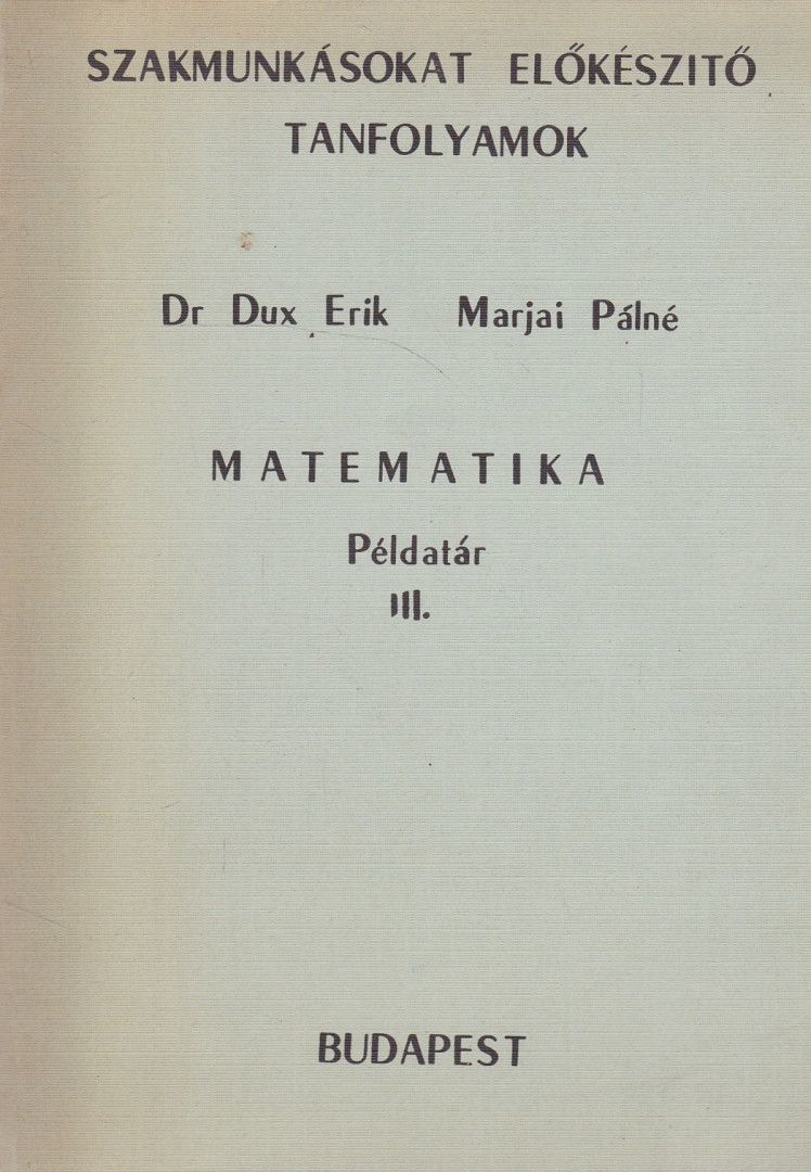 Matematika példatár III.