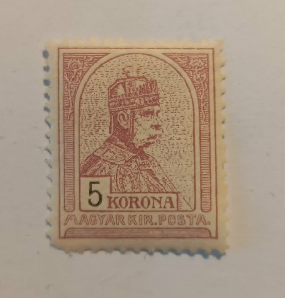 Magyarország 1900 Turul 5 K * falcos, sarokhiány, Kat. ár 44000 Ft D
