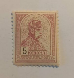 Magyarország 1900 Turul 5 K * falcos, sarokhiány, Kat. ár 44000 Ft D