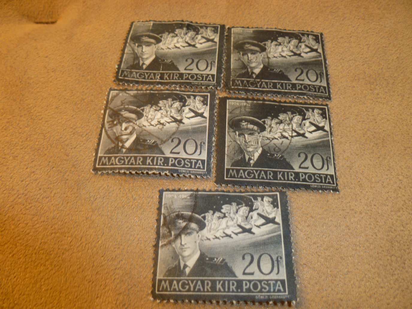 1942 Gyászbélyeg 5 db pecsételt