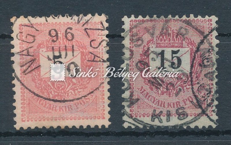1889 Feketeszámú 5kr és 15kr