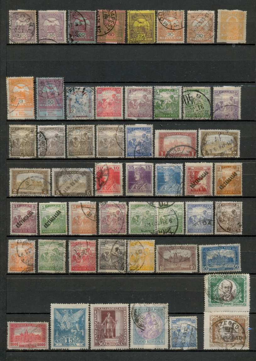 M143 - Magyar belyeg gyujtemeny (1904-1944) - 136 db vegyes tetel (foleg pecsetelt)