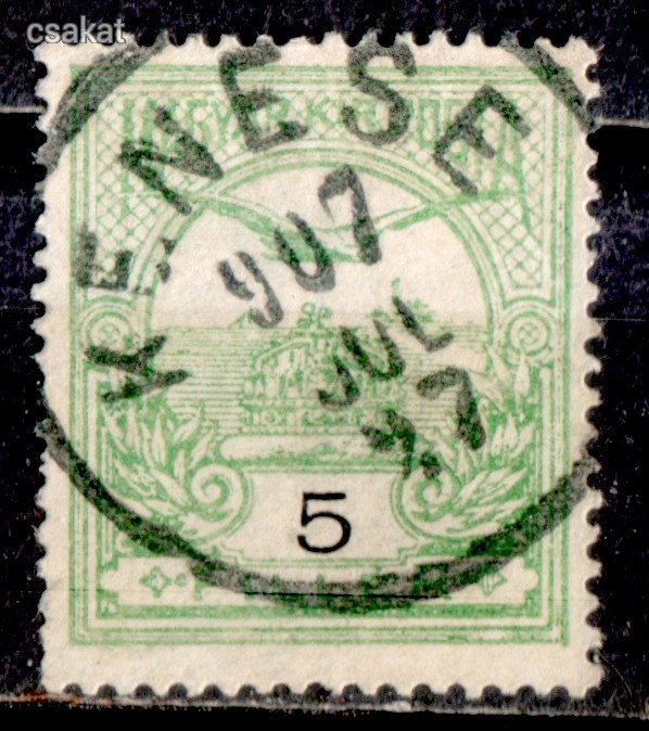 1906 turul A2 vizjel álllás KENESE bélyegzés Veszprém Gudlin E3-20 / 60p (c97)