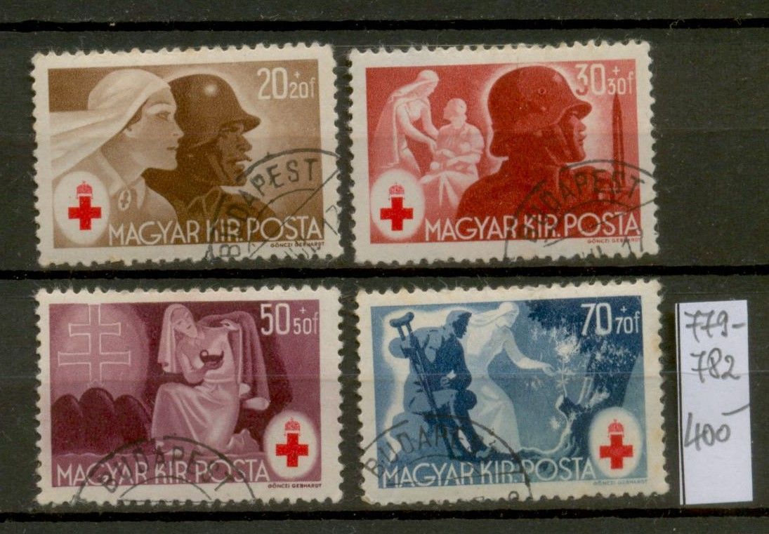 M137 - Vöröskereszt 1944 teljes bélyegsor, használt