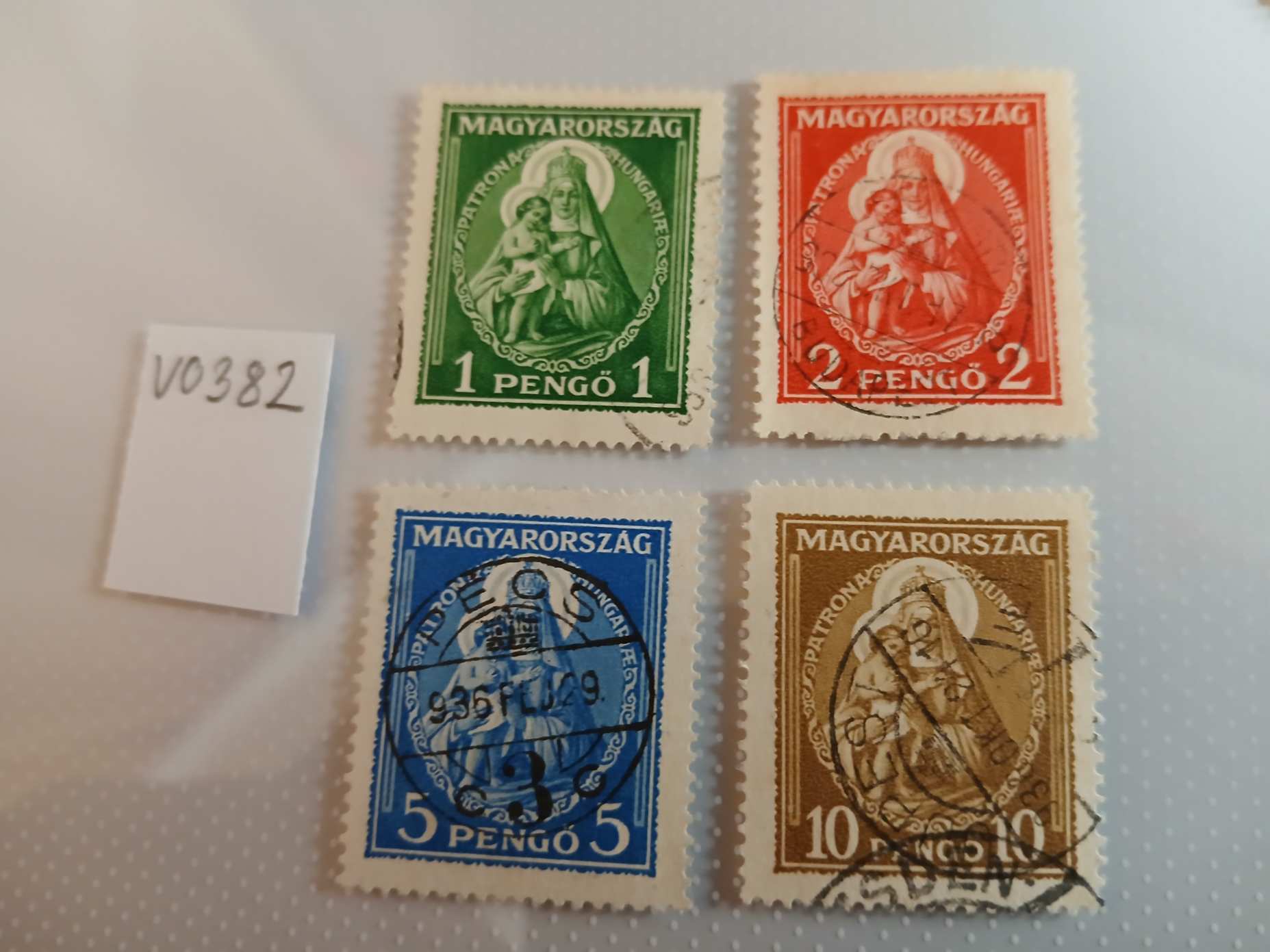 V0382 Magyar bélyeg 1932 514-517 Nagy Madonna bélyegzett - kat.ár 113000 HUF