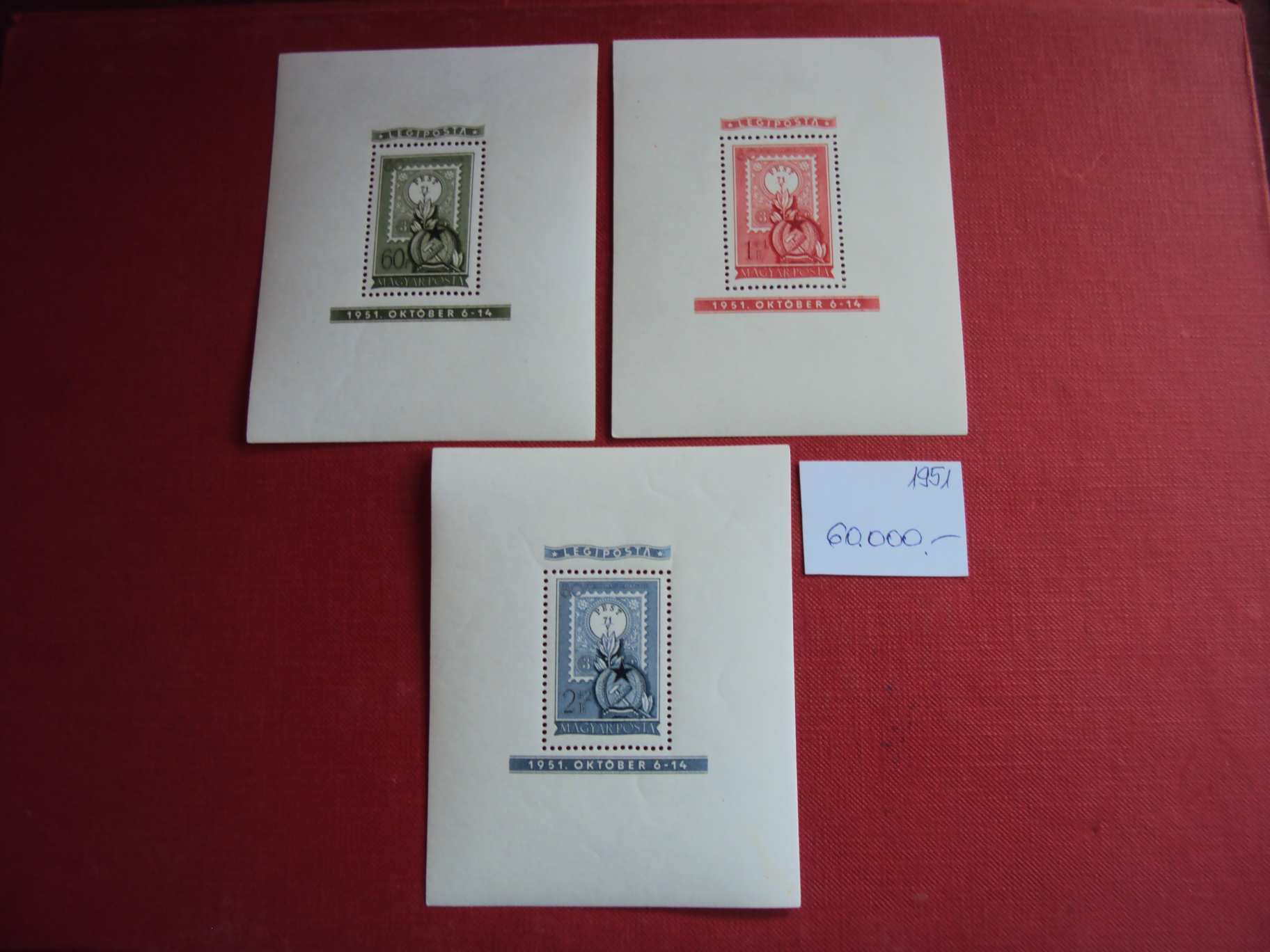 1951-80 Éves Magyar Bélyeg-blokksor - postatiszta Harmadárban eladó-BAL-102