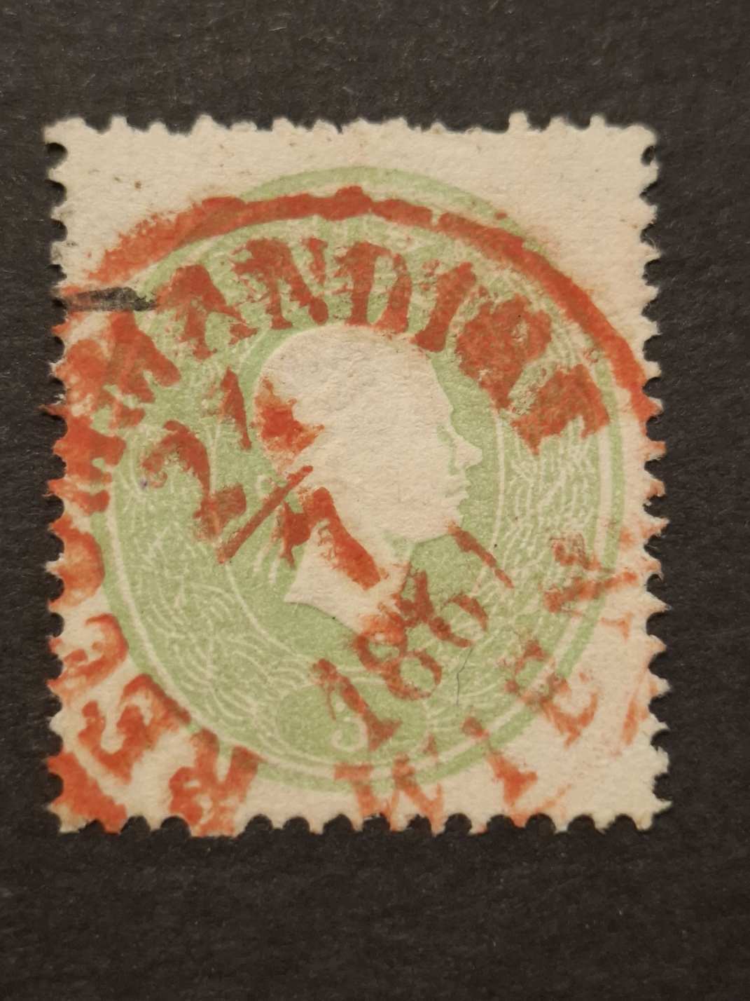 1861 könyvnyomat dombornyomással Piros Recomandirt 3 kr