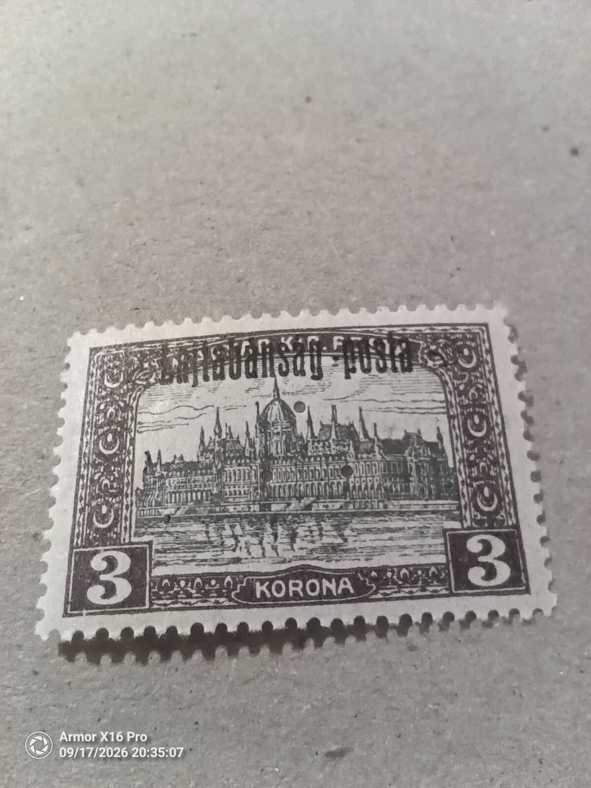 1921. Nyugat-Magyarország III. 3 Korona Parlament hármaslyukkal megszállás Bodor garanciajellel